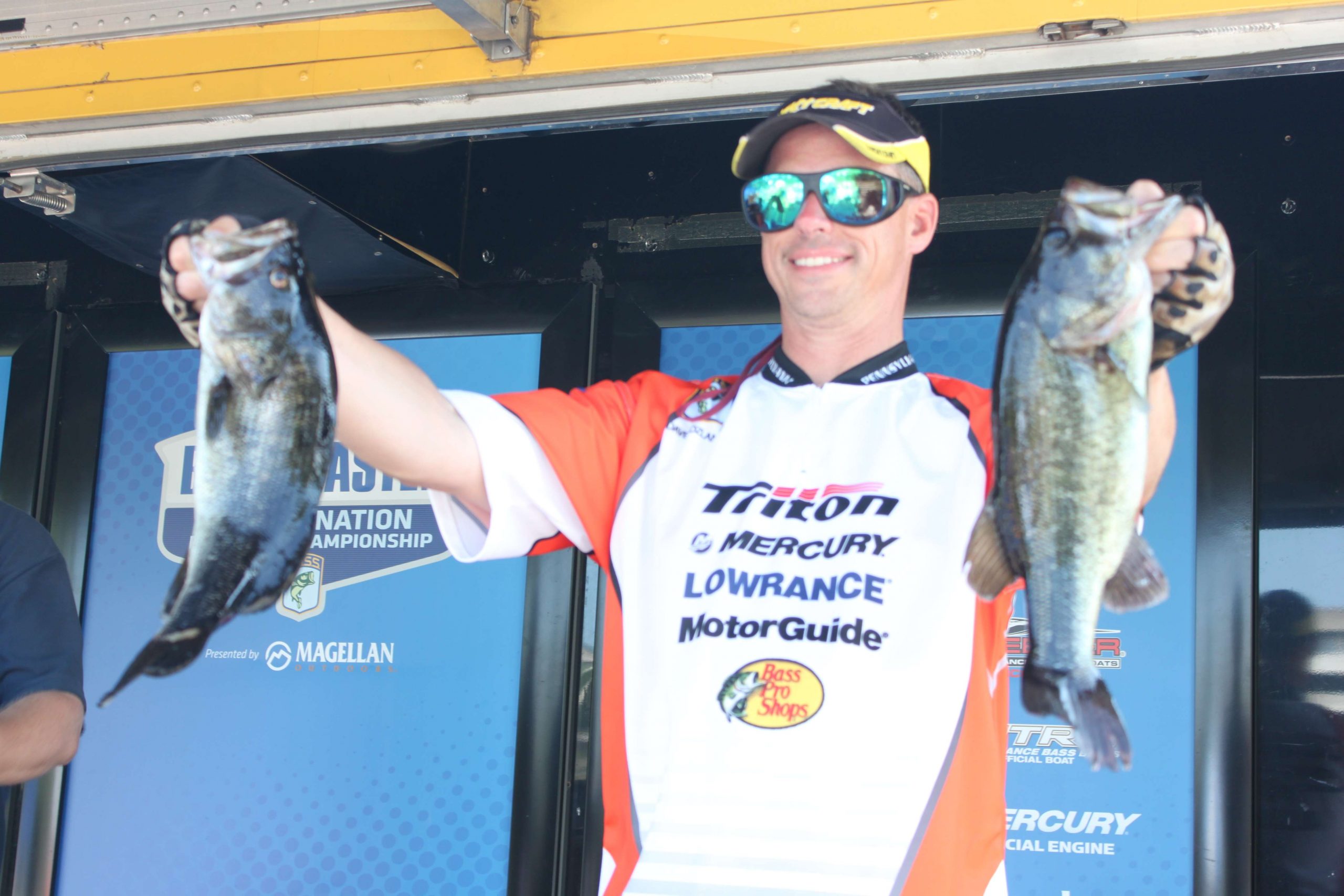 Dave Kozlansky of Team Pennsylvania is ninth in the non-boater field with three bass totaling 6-0.
