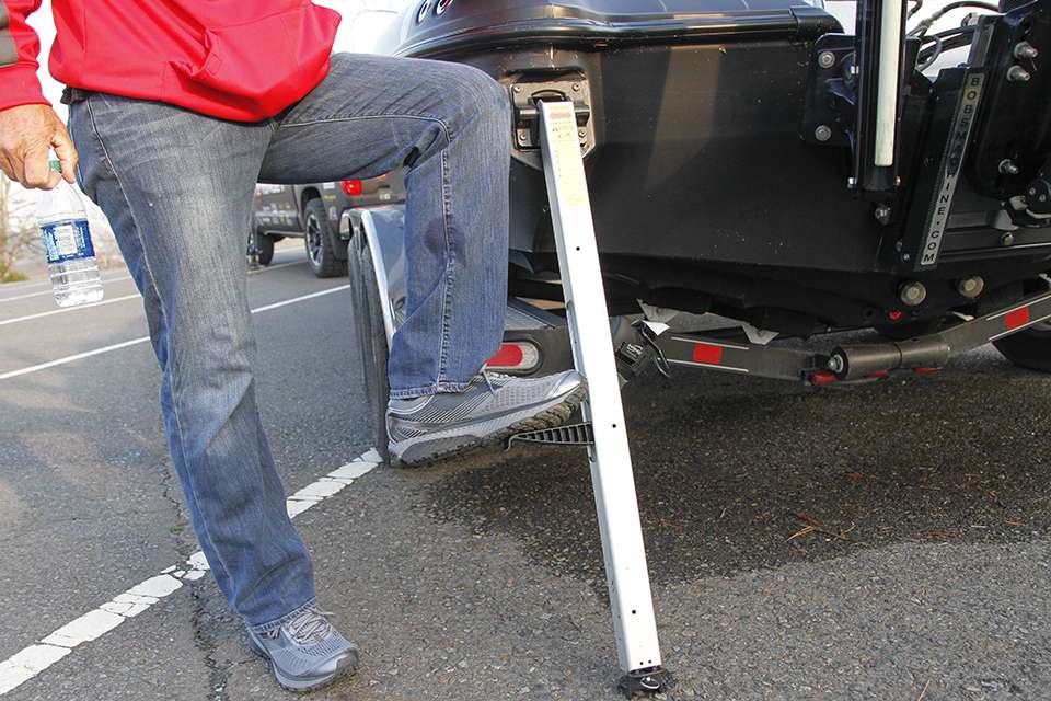 Triton has a safety ladder with steps to help anglers that may fall in.