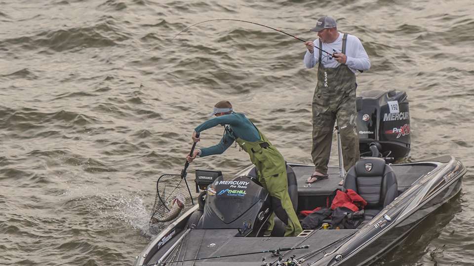 Teams worked together to target the three largest bass they could take to the scales.