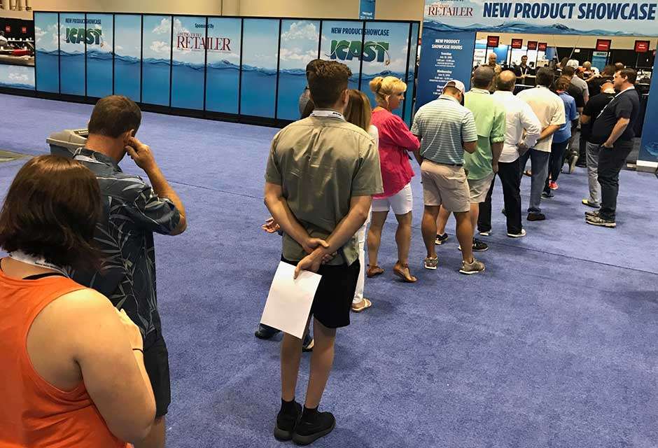 Time to pack it up and tear it down. A line forms at the New Product Showcase as items are retrieved to take home. Another ICAST is in the books. 