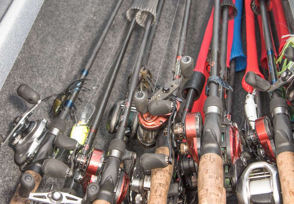  A full assortment of Kistler Rods are stored in the right rod locker. Thereâs plenty of room in the locker for all the rods heâll need during a tournament.