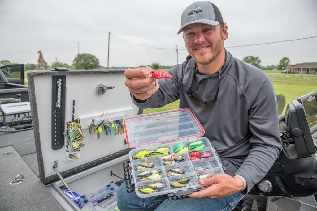 6th Sense crankbaits are organized by color so he doesnât waste time locating the perfect lure any cranking situation.