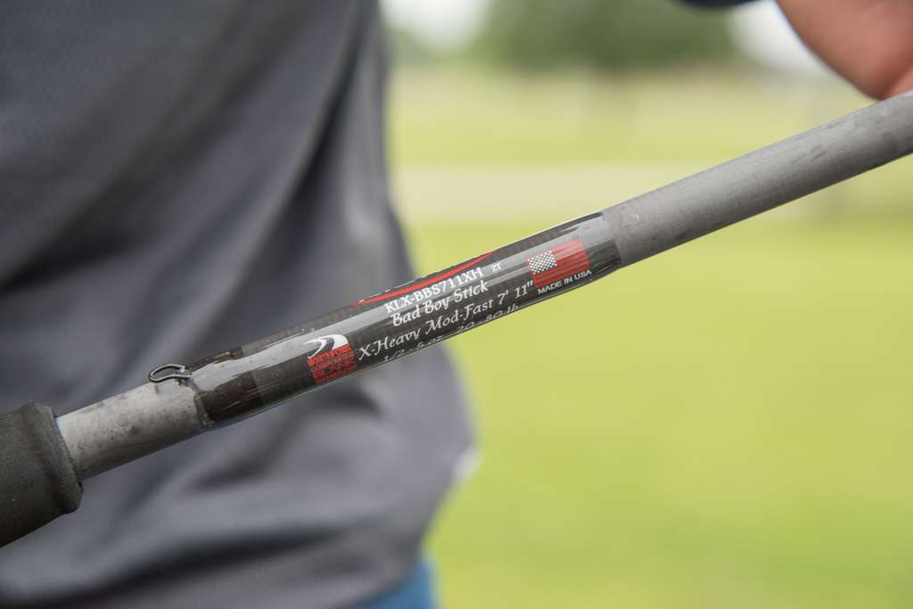 One rod he always ensures he has is the Kistler Bad Boy Stick, an extra-heavy flipping stick Sumrall uses when punching vegetation.