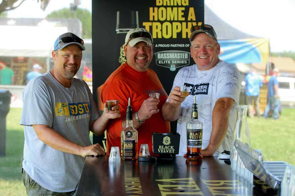 <B> (L to R) Russ Somsen, Steve Moss, Chad Schooley, from Pierre, Watertown and Caselwood, S.D. respectively </B><BR><BR>
What are you celebrating?<BR>
âLife. Weâre big fishermen. Weâll be going fishing later today.â