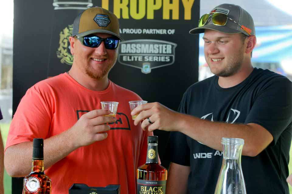<B> Jeremy Good and Jared Pontee, Watertown, S.D. </B><BR><BR>
What are you celebrating?<BR>
âWe were out fishing and came here to check out the Bassmasters. When KVD is your hero growing up, you come down to see him when heâs nearby.â 