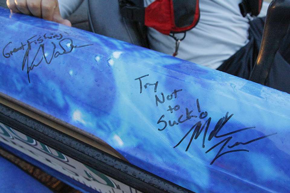 Mark Zona and Kevin VanDam gave their well wishes at the National Championship.
