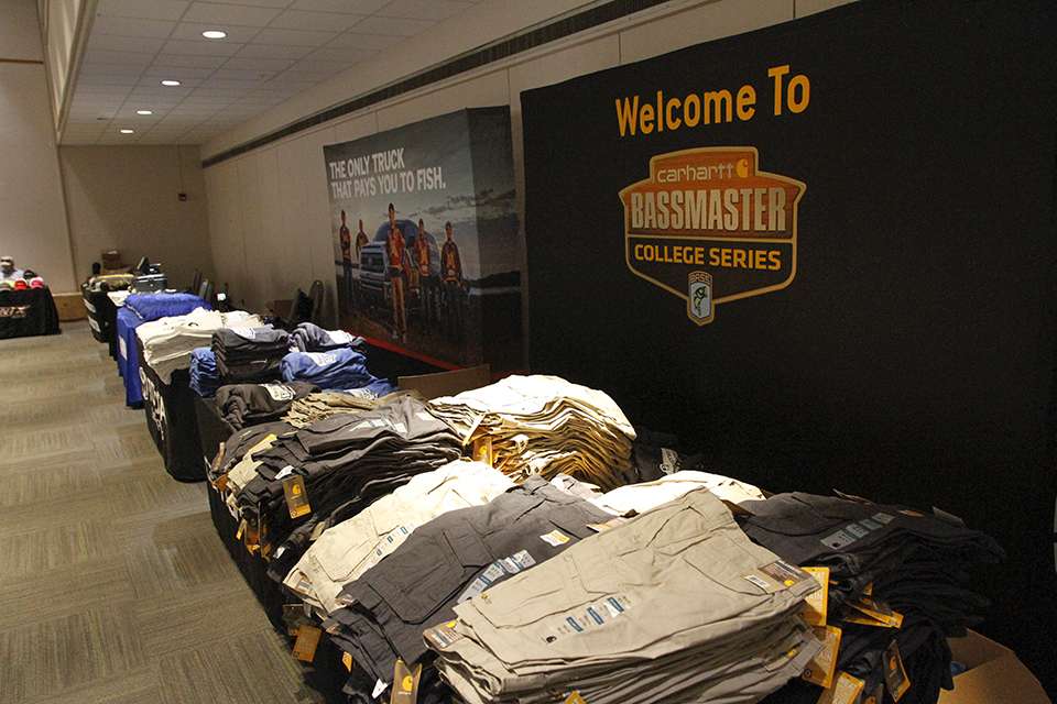 Carhartt brought shirts and shorts for teams.
