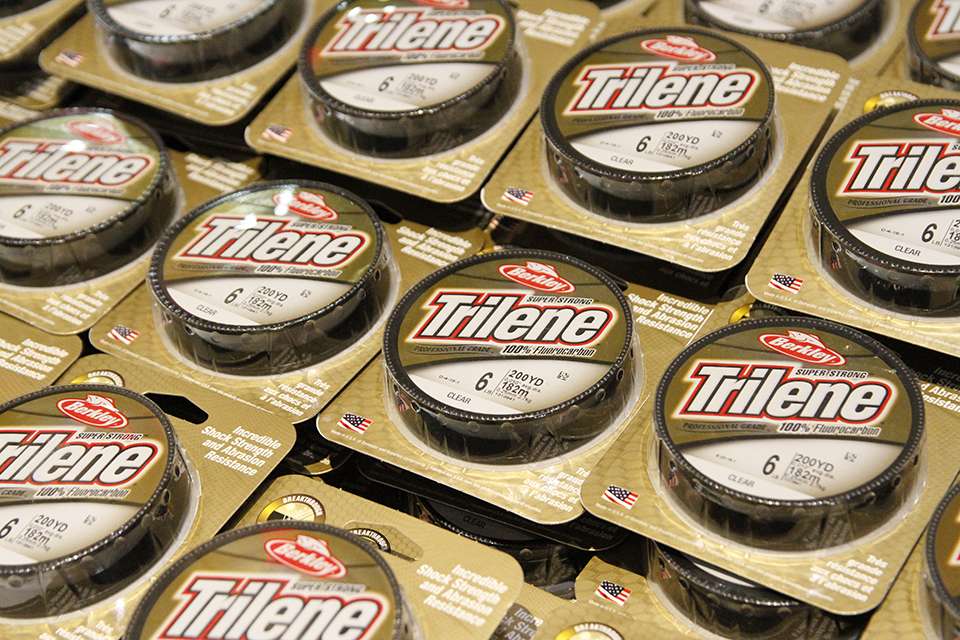Meanwhile Pure Fishing had numerous tables. One was Berkley Trilene fluorocarbon.