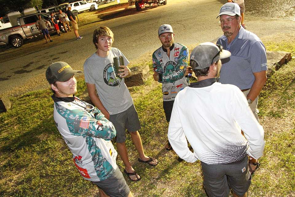 The local favorites from Northeastern State hangout near the ramp after launching their boats.