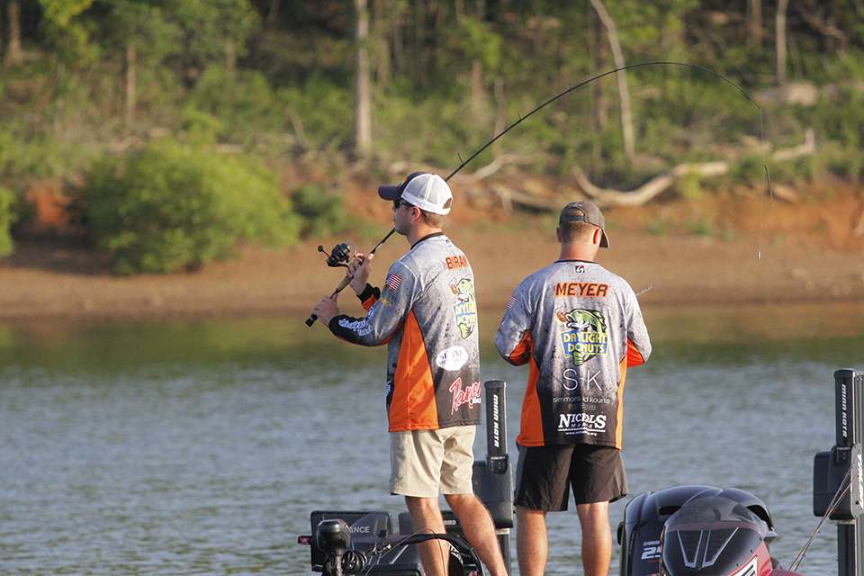 Teams hit the water hoping to land a limit of bass and stay in contention to possibly be crowned Champions on Saturday afternoon.