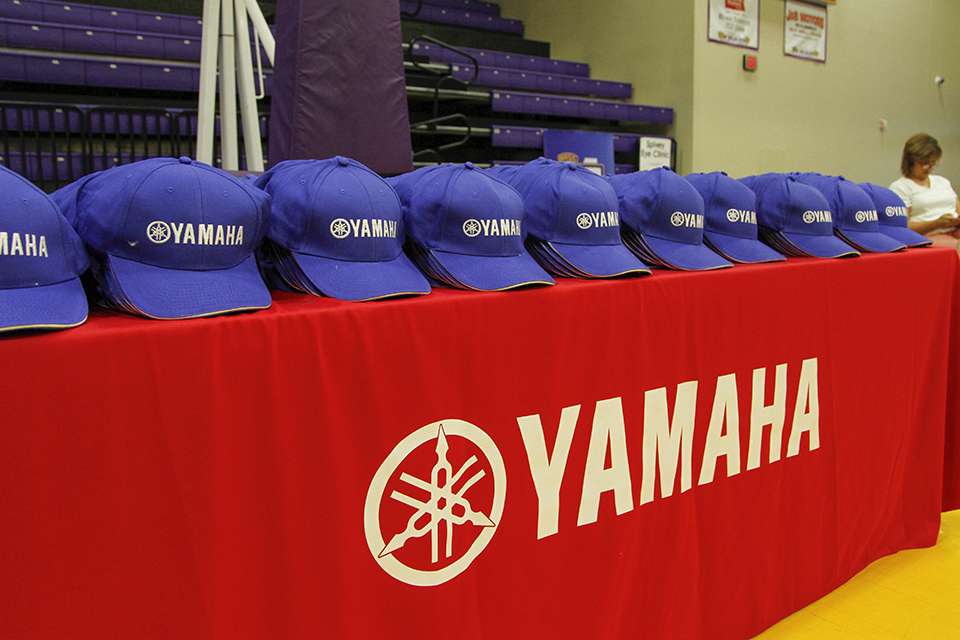Yamaha had hats for anglers and also prizes to be given away later.