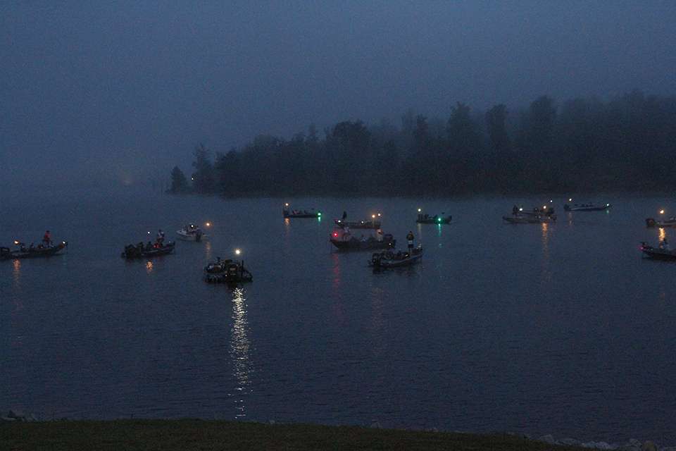 Day 1 of the Bassmaster Junior Championship at Carroll County's 1,000-acre Recreational Lake got underway Tuesday.