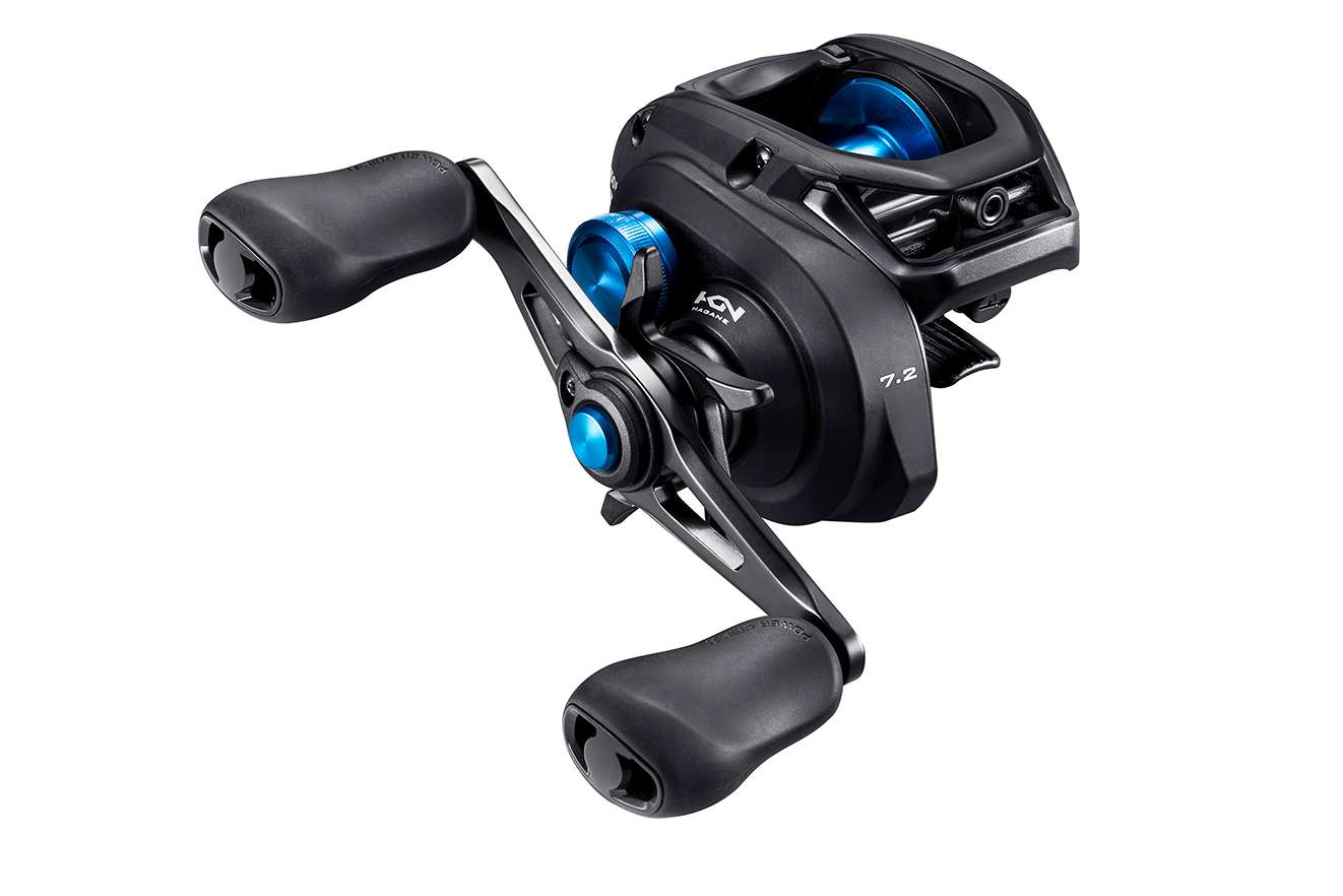 <p><b>Shimano SLX Baitcasting Reels</b></p> <br> 
Anglers looking for a simply versatile, lightweight and durable baitcasting reel, Shimano new SLX reels are the one more fish, one more cast, canât stop fishing option. The series is offered in six models in three different gear ratios, including the  6.31: SLX150 and left-hand retrieve SLX151, the high-speed SLX150HG and 151HG with 7.2:1 gears, and the SLX150XG and 151XG with extra high speed 8.2:1. 
Designed around  Shimanoâs HAGANE body concept - meaning a solid and precise aluminum frame, the compact body still allows for plenty of line capacity - up to 105 yards of 40-pound test PowerPro braid. Shimanoâ proven Variable Brake System provides spool and casting control, while each comes with a âCurado K typeâ long handle with power handle knobs. Even with the aluminum frame and durable brass gears, each reel weighs in at a light 6.9-ounces.</p> <p><b>$99.99</b></p>
