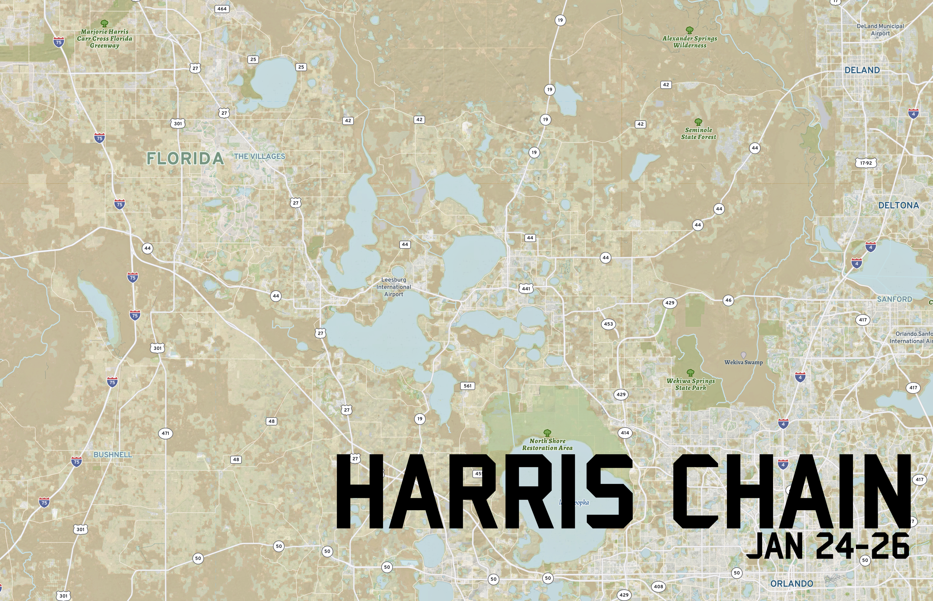 Starting with the Eastern Opens Division:<br>
<h4>Harris Chain of Lakes â Leesburg, Fla.</h4>
