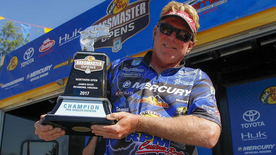 The James River hosted a Northern Open stop in 2017, and it hosted the return victory of accomplished pro Rick Morris. His three-day total of 43-15 landed the win.
