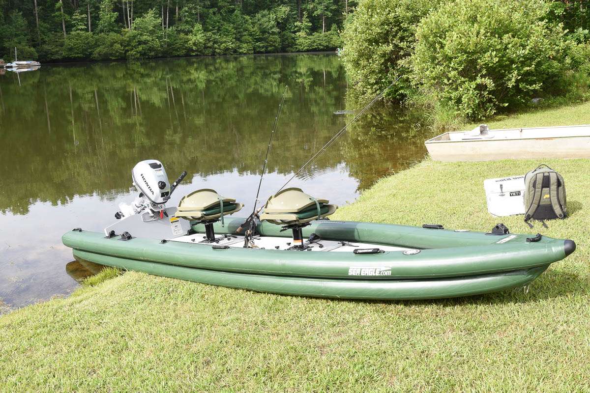 There are convenient handles placed along either side of the boat's hull making it easy for one or two anglers to launch.