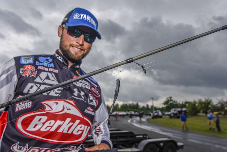 <b>Justin Lucas</b><br>
To finish second, Justin Lucas used the new 4-inch Berkley PowerBait MaxScent Flat Worm, No. 1 hook and 1/2-ounce drop shot weight.
