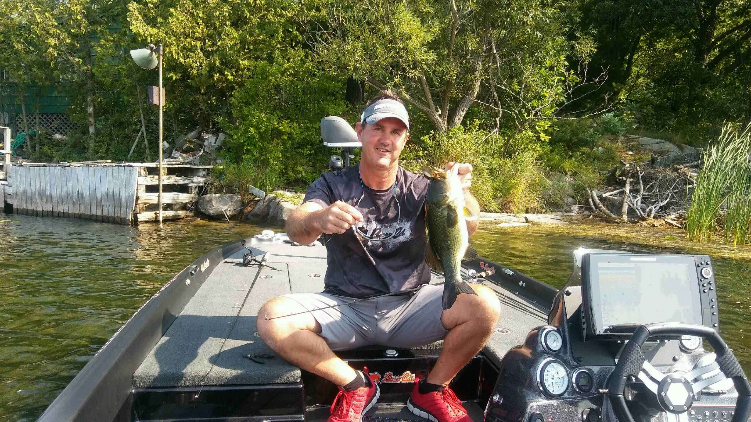 Another good keeper largemouth for Robbie Latuso. He thinks that may be the key for him.