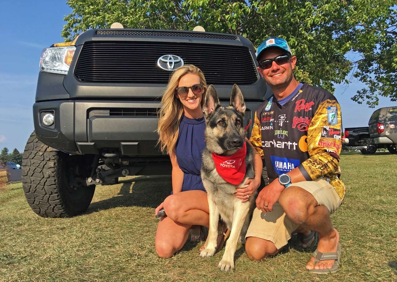 Newlyweds Matt and Abby Lee set a single day smallmouth weight record on Day 1 at the St. Lawrence, and âMilesâ â named in part for all the miles they travel to tournaments â even has his name on the door of their Tundra. 