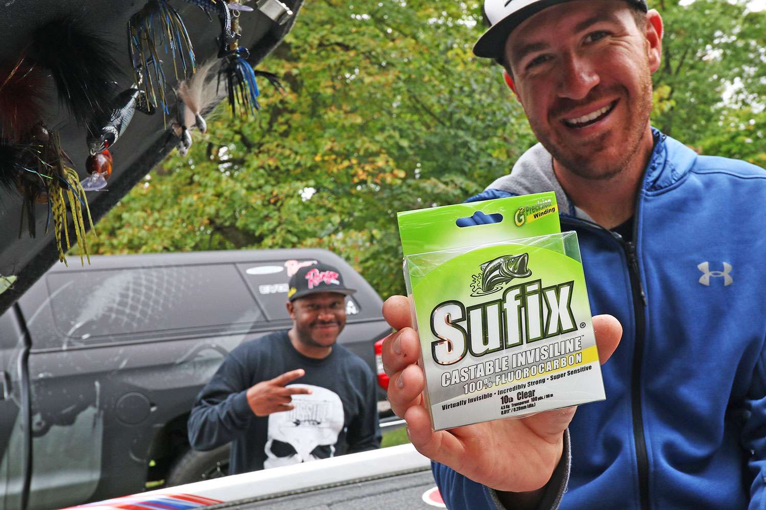 And Wheeler also keeps a spool of Sufix fluorocarbon handy for tying leaders to braid when fishing clear water. Photobomb: Mark Daniels Jr.