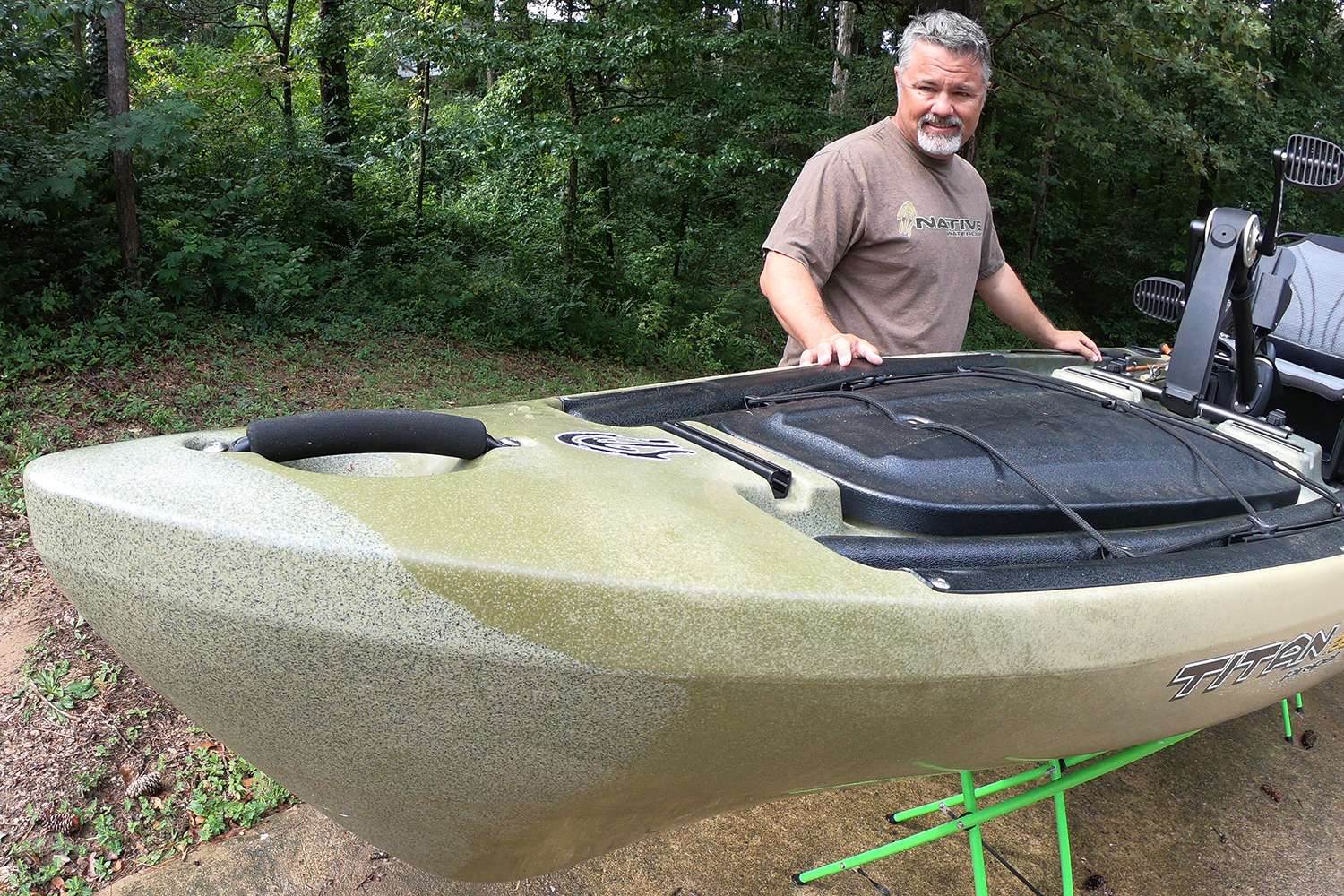 This fishing rig is more of a boat than a traditional kayak, but it is a fishing machine that is capable of carrying all the gear you could possibly need on a small-boat fishing trip. 