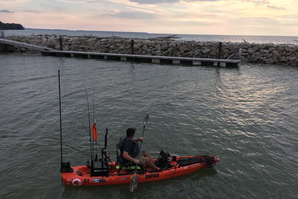 You have to pick your days on Lake Erie, but it's a beautiful night for some kayak bassin'.