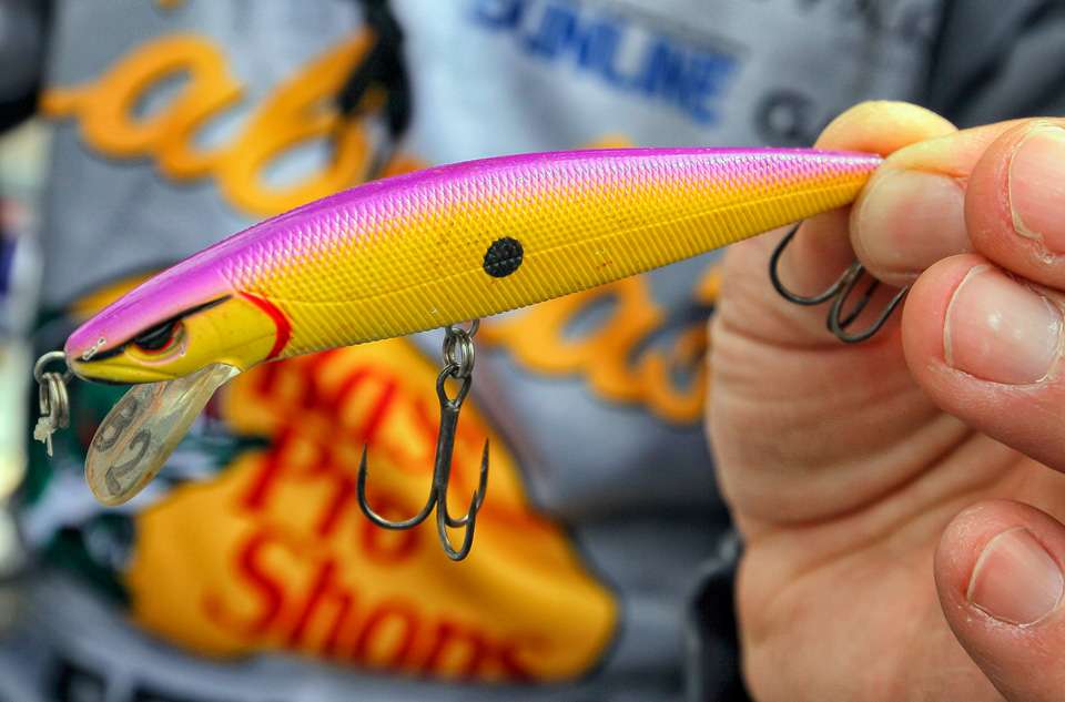 The Spro McStick 95, also designed by McClelland is a suspending jerkbait he uses on calmer days. 