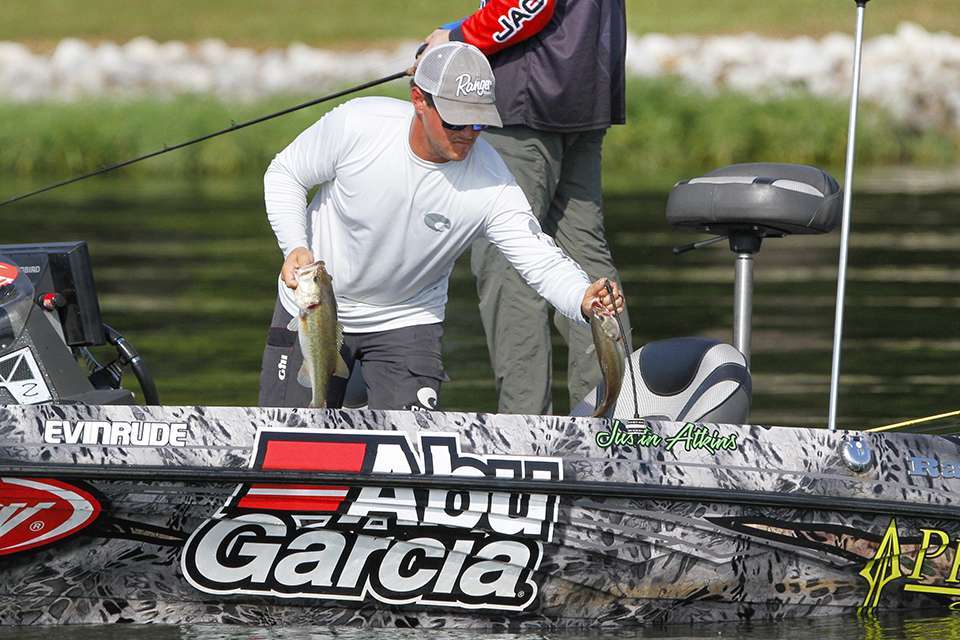 Power-generated current and spotted bass have a symbiotic relationship on Coosa River impoundments during summertime. The bite goes hot during generation periods and cold during slack water. There were some of both at the Bass Pro Shops Bassmaster Central Open on Logan Martin Lake. 
<p>
<em>All captions: Craig Lamb</em>
