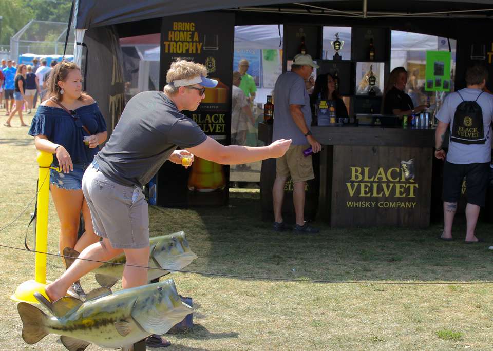 After fans had tasted Black Velvet Whisky they got back to playing a special version of cornhole, or bean bag toss, made just for Bassmaster tournaments. âWe come every year and itâs great for showcasing our river, our community and the fishing,â said Jack, also of Waddington. âWhy not celebrate it all?â 