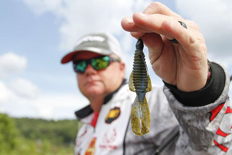 <b>Mark Rose</b><br>
To finish second Mark Rose used a shaky-head jig, football jig and Texas-rigged creature bait. 
