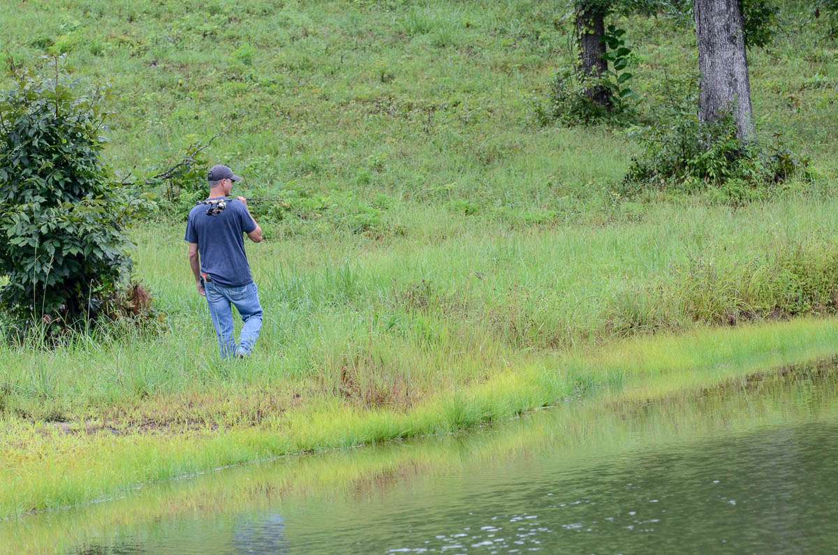 Ashley has been catching bass his entire life. Fishing small bodies of water like this brings him back to his roots.