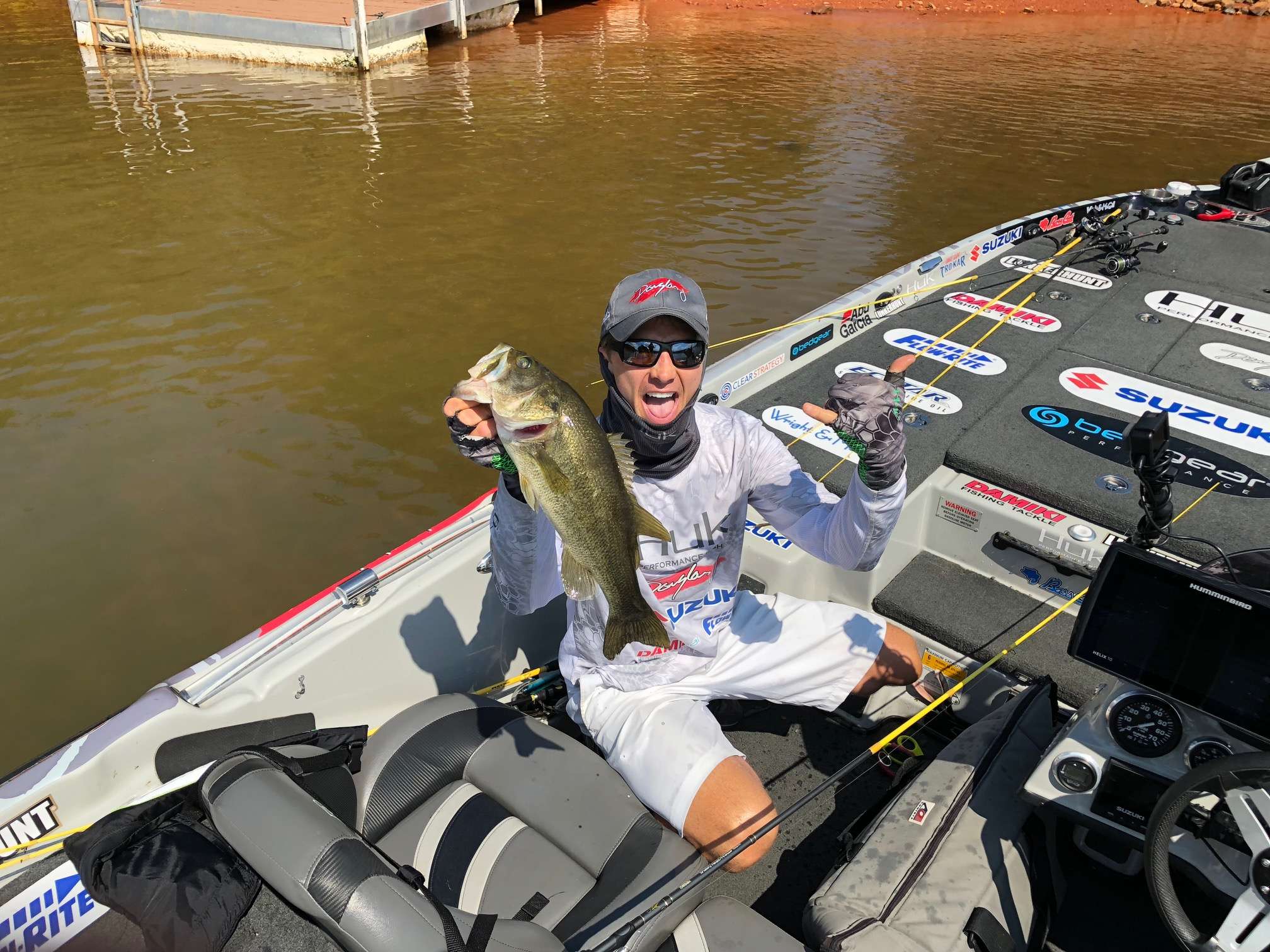 Chad Pipkens is all smiles after putting his fifth fish in the boat.