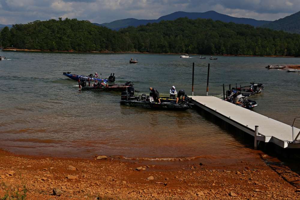 Take a backstage look at the Day 1 weigh-in at the Toyota Bassmaster Angler of the Year Championship at Lake Chatuge.