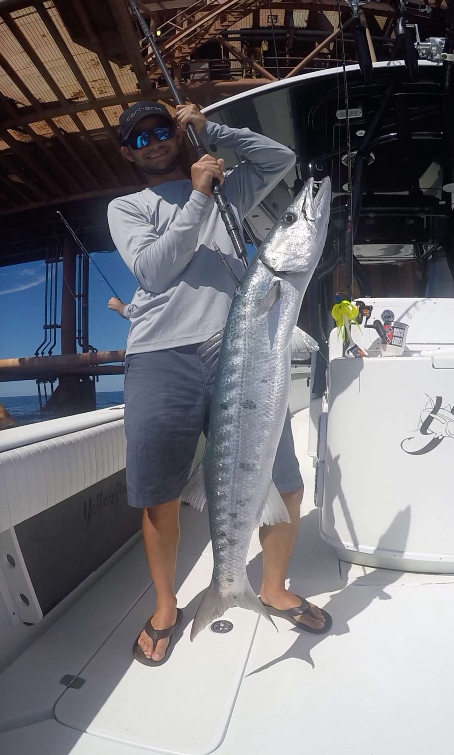 At this point in the day, this barracuda represents the biggest fish Lee has ever landed.