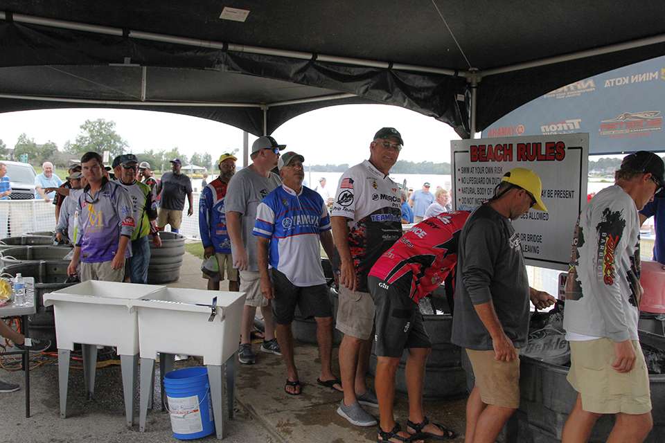 After the action finished on Logan Martin, anglers checked in to Lakeside park for the weigh-in festivities.