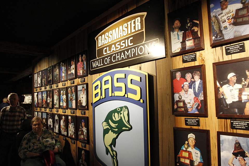 Also lining the walls of the Hall of Fame are photos of every Bassmaster Classic Champion.
