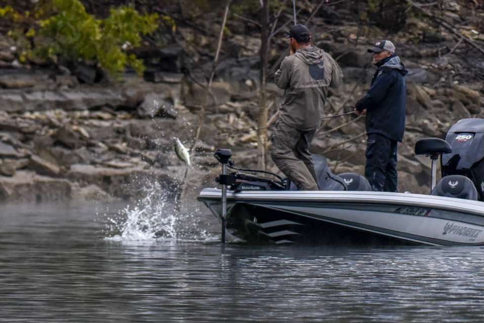 Transition was the word of the week to describe the fishing at Table Rock Lake. The fall transition was in full swing. That made intercepting bass movements the name of the game at the Bass Pro Shops Bassmaster Opens Championship. 
<p>
<em>All captions: Craig Lamb</em>
