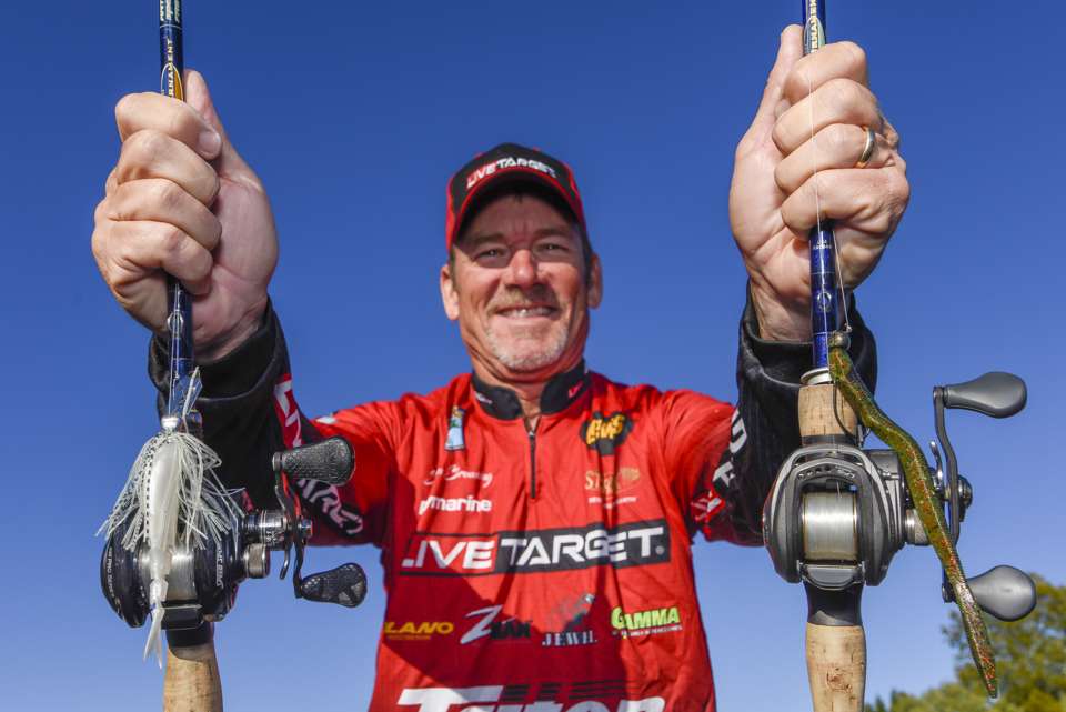 <b>Stephen Browning</b><br>
To finish seventh Stephen Browning used a bladed jig and shaky head jig. That choice was a 7.25-inch Z-Man Mag FattyZ worm on a 5/16-ounce Jewel Bait Magnum Shakey Head. He also used a 3/8-ounce Z-Man/Evergreen Chatterbait Jack Hammer. 
