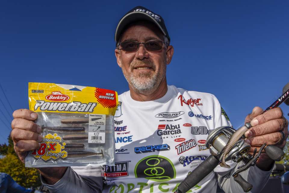 <b>Scott Suggs</b><br>
To finish fifth Scott Suggs used a on a 3.8-inch Berkley Powerbait Power Swimmer on a 7/16-ounce jighead. 
