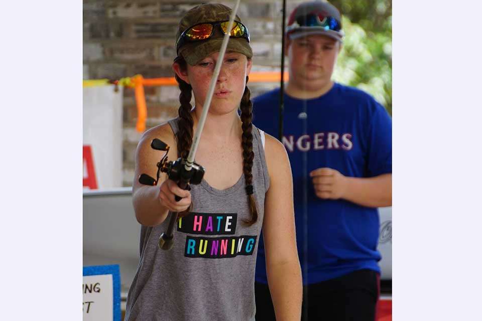 Katy Howard concentrates on the target.