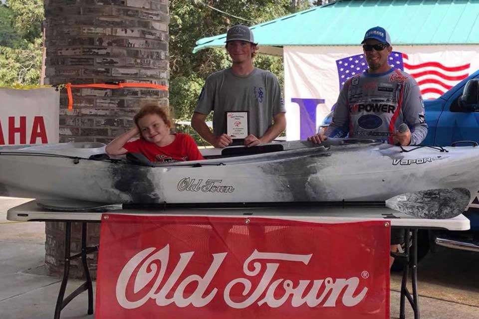 With a perfect score, River Johnson won the Kids Casting grand prize, an Old Town Vapor 10 kayak. 