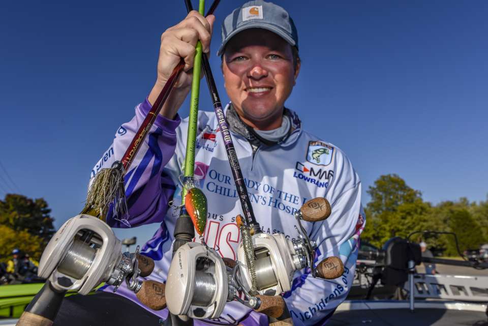 <b>Derek Hudnall</b><br>
To finish third Derek Hudnall used a 3/8-ounce Cool Baits Lure Co. The Down Under underspin jig with a 2.8-inch Keitech Swing Impact FAT. He also used a 1/2-ounce Missile Baits Ike's Mini Flip Flipping Jig with Missile Baits D Bomb Creature Bait. Another pick was a Spro Mike McClelland RkCrawler MD 55 Crankbait, featuring a custom paint job by 5 Alive and Trapper Tackle Trebles. 