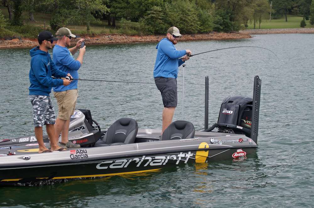 They worked for their bites, but Austin and Josh were given a master course in fishing for spots with a topwater...