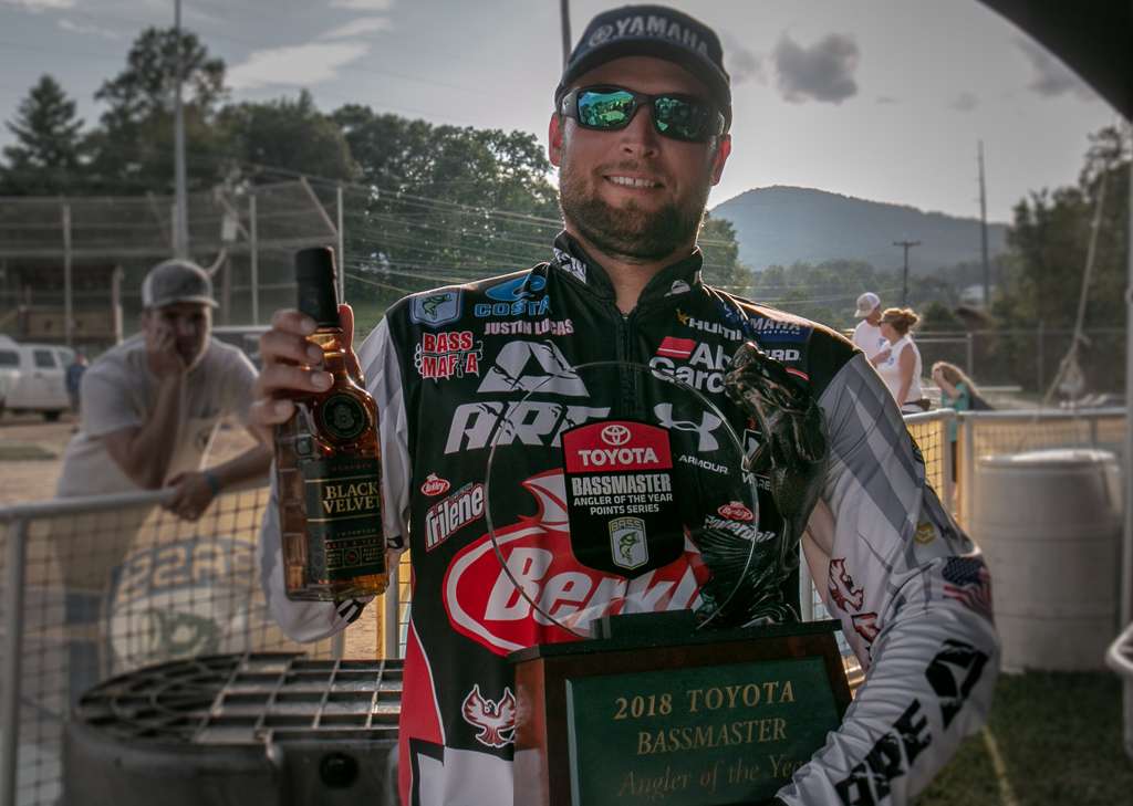 And Justin Lucas won the much coveted title of Toyota Bassmaster Angler of the Year. 