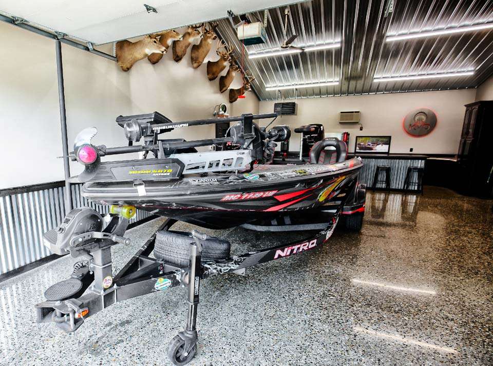 This section of his man cave isnât necessarily there for rigging and working on tackle. 