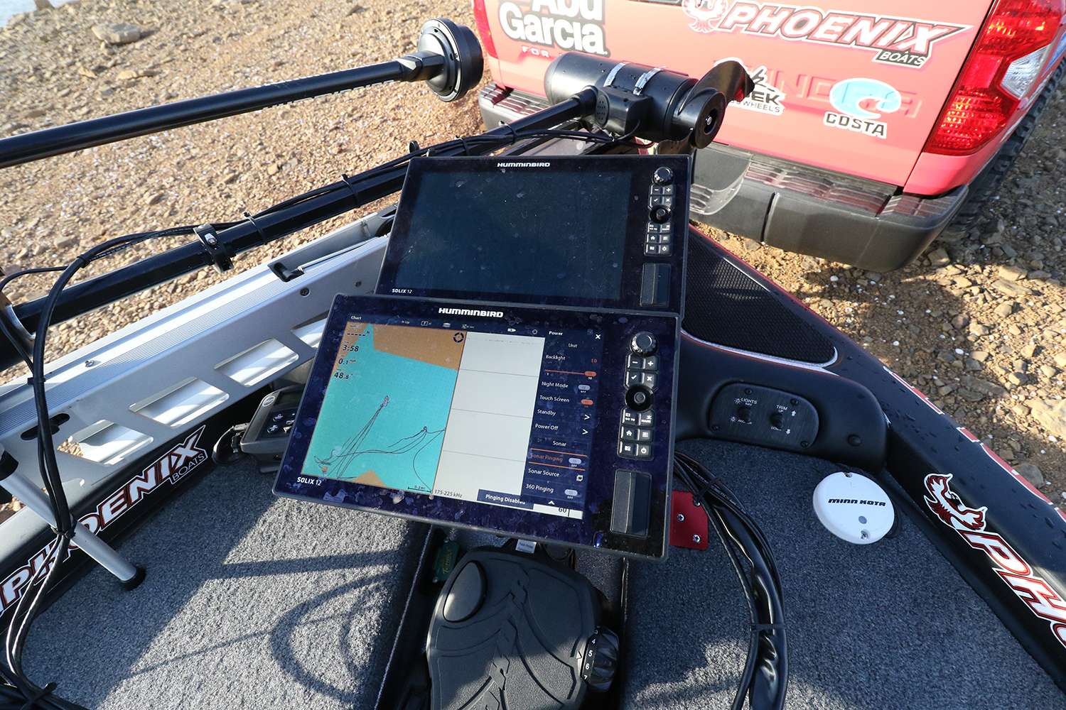 A pair of Humminbird Solix 12s provide the second-by-second information required to compete on the top level of the sport.