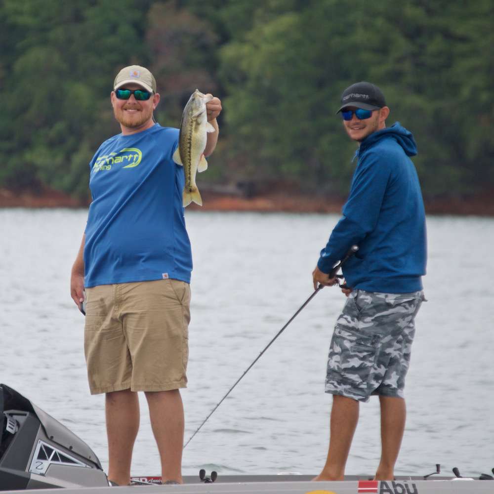 On the third stop Carhartt Video Contest winner Josh Worth got on the board with a chunky spotted bass. A fish Jordan would have loved to catch in the tournament.
