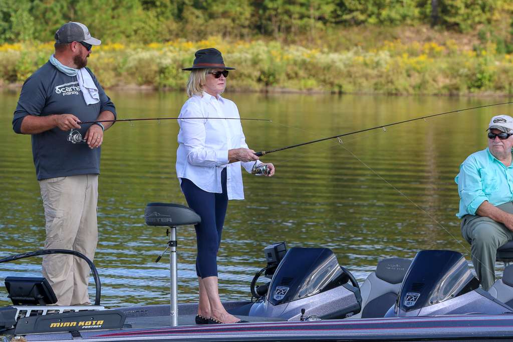 It was all business on the boat and soon the catches started happening. 