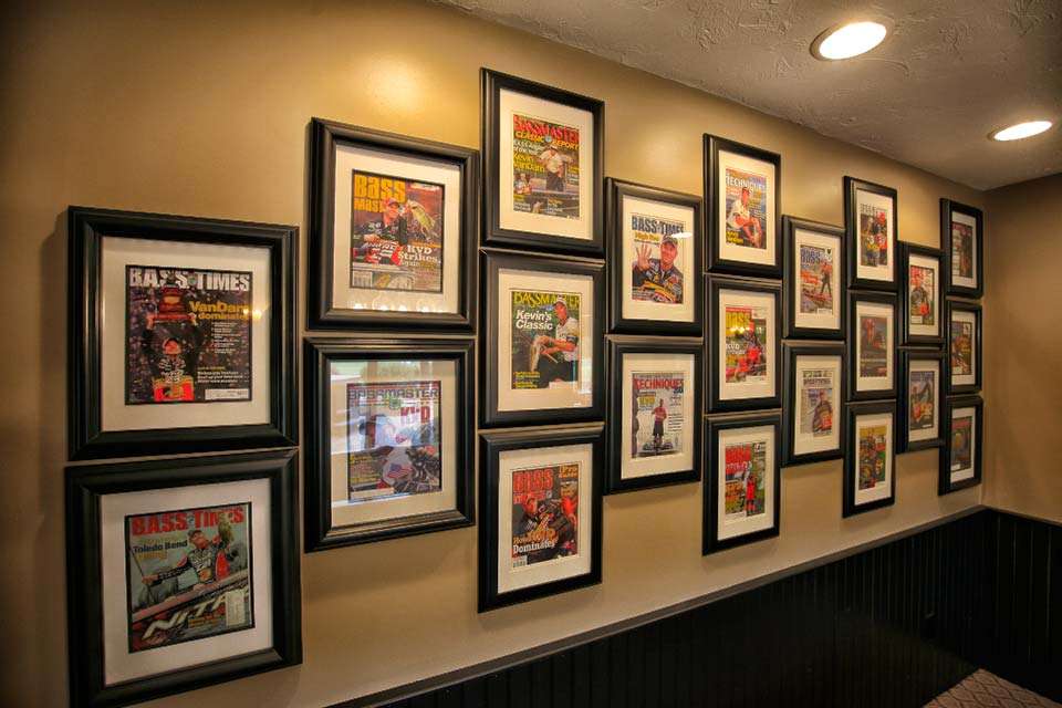 Even with a wall full of <em>Bassmaster</em> Magazine covers he has appeared on. 