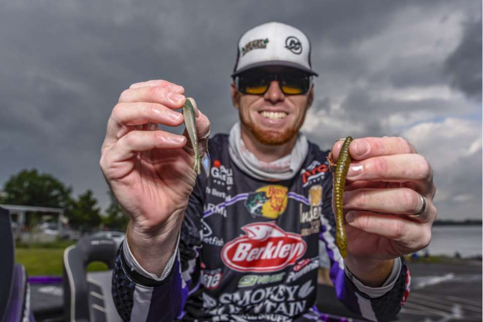 Josh Bertrand made a drop shot with the new 4-inch Berkley PowerBait MaxScent Flat Worm. Alternatively, the winner used a 3-inch Gulp! Minnow. For both baits he used No. 1 Berkley Fusion19 Drop Shot Hooks, with a 3/8-ounce weight.